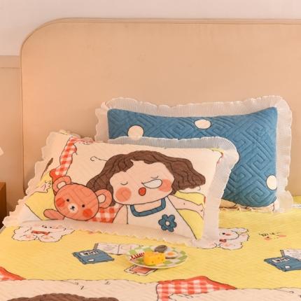 91家纺网 家纺一手货源 找家纺 （总）甜之梦 2025新款牛奶绒印花夹棉花边系列单品枕套