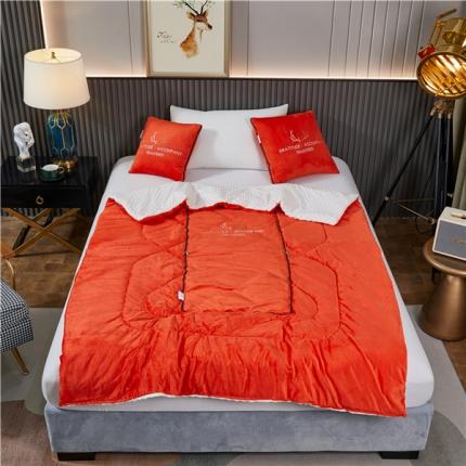 91家纺网 家纺一手货源 找家纺 （总）翰轩家居 2022新款水晶绒绣花抱枕被系列-祥禄