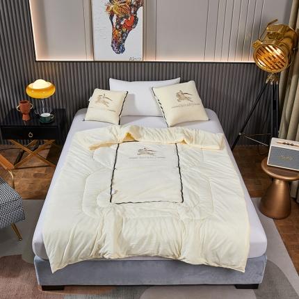 91家纺网 家纺一手货源 找家纺 翰轩家居 2022新款水晶绒绣花抱枕被系列-骑士 骑士-时尚米