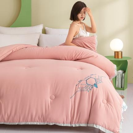 91家纺网 家纺一手货源 找家纺 梦镜 2025石墨烯自发热小黑被芯冬被子 粉色