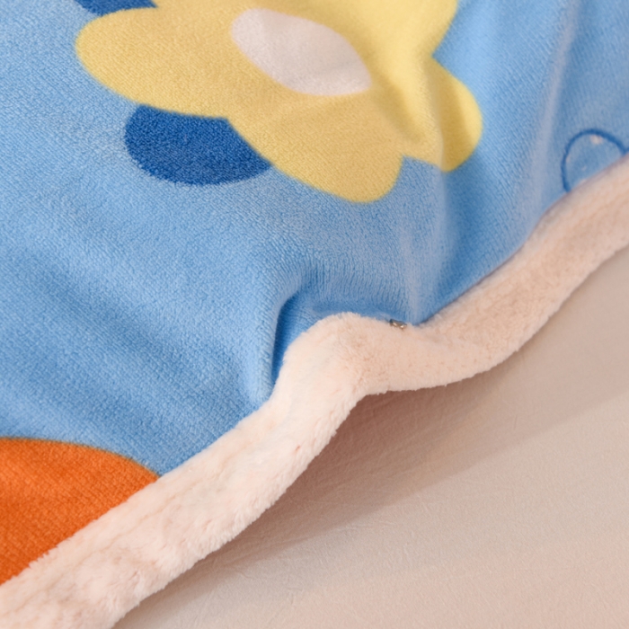 91家纺网 家纺一手货源 找家纺 甜之梦 2025新款多功能泥点绒印花加厚被套毛毯 爱心萌兔