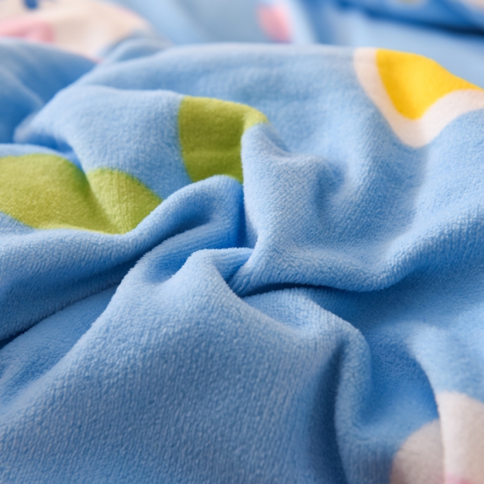 91家纺网 家纺一手货源 找家纺 甜之梦 2025新款多功能泥点绒印花加厚被套毛毯 爱心萌兔