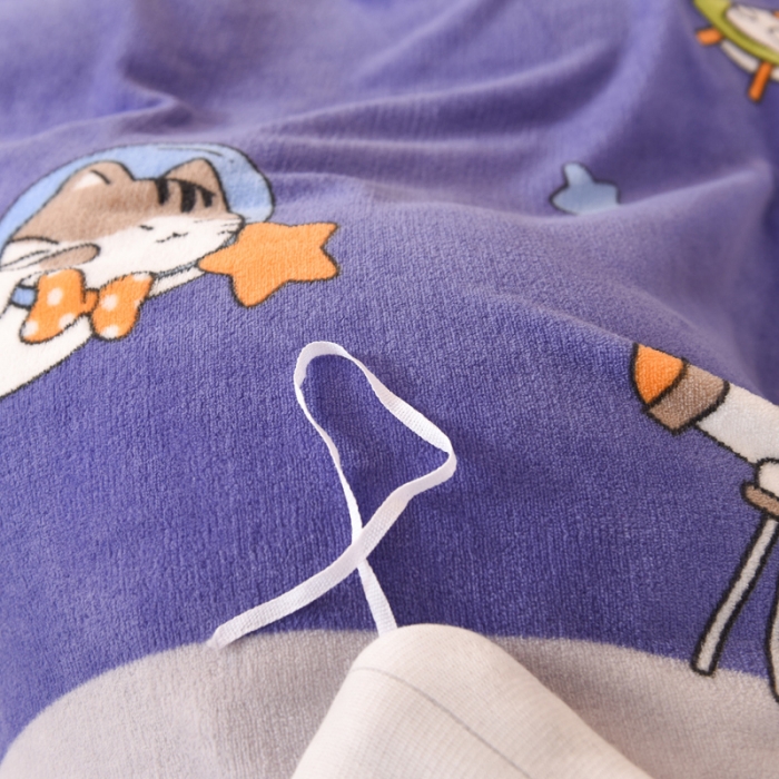 91家纺网 家纺一手货源 找家纺 甜之梦 2025新款多功能泥点绒印花加厚被套毛毯 喵星球