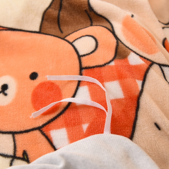 91家纺网 家纺一手货源 找家纺 甜之梦 2025新款多功能泥点绒印花加厚被套毛毯 泡泡公主