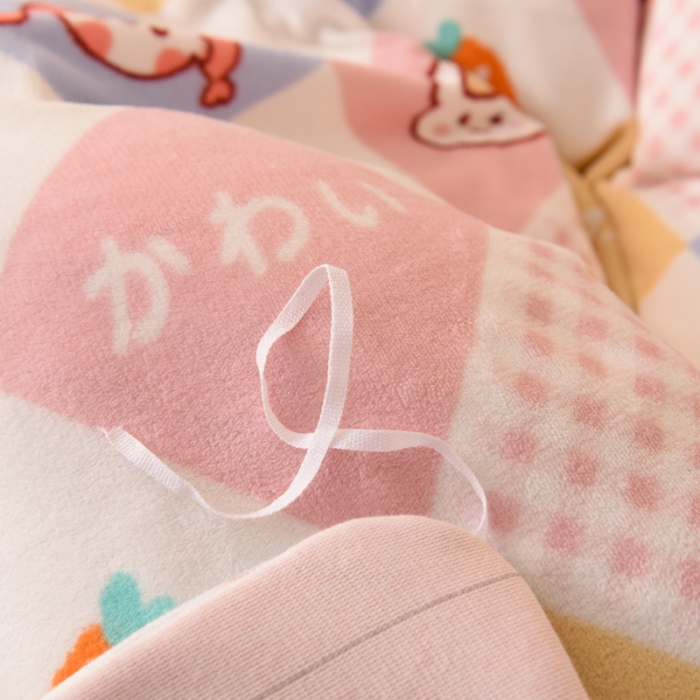 91家纺网 家纺一手货源 找家纺 甜之梦 2025新款多功能泥点绒印花加厚被套毛毯 诗雨恋人