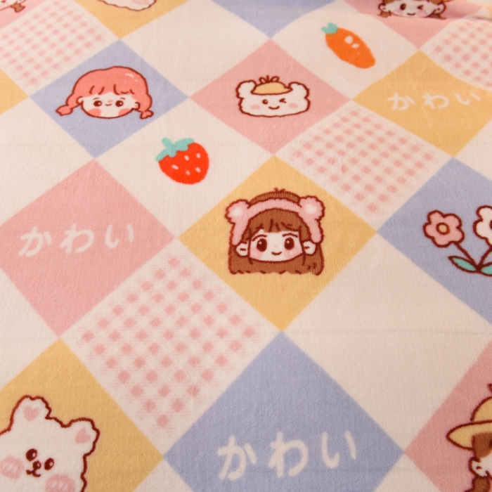 91家纺网 家纺一手货源 找家纺 甜之梦 2025新款多功能泥点绒印花加厚被套毛毯 诗雨恋人