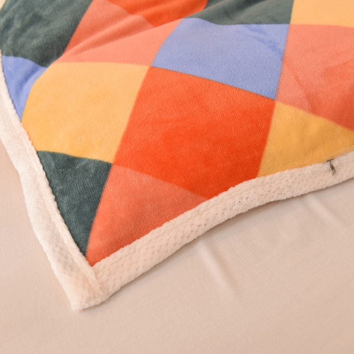 91家纺网 家纺一手货源 找家纺 甜之梦 2025新款多功能泥点绒印花加厚被套毛毯 校园女孩