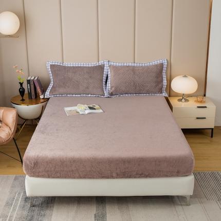 91家纺网 家纺一手货源 找家纺 （总）羋多 2023新款素色牛奶绒床笠