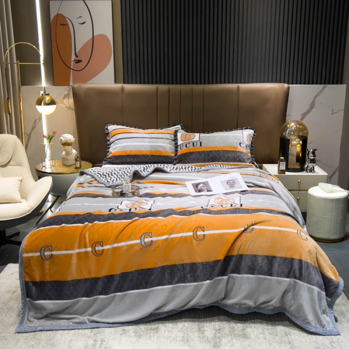 91家纺网 家纺一手货源 找家纺 （总）羋多 2023新款A版牛奶绒+B版阳离子提花双层复合毯