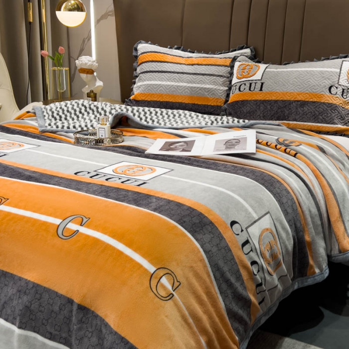 91家纺网 家纺一手货源 找家纺 （总）羋多 2023新款A版牛奶绒+B版阳离子提花双层复合毯