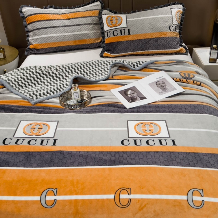 91家纺网 家纺一手货源 找家纺 （总）羋多 2023新款A版牛奶绒+B版阳离子提花双层复合毯