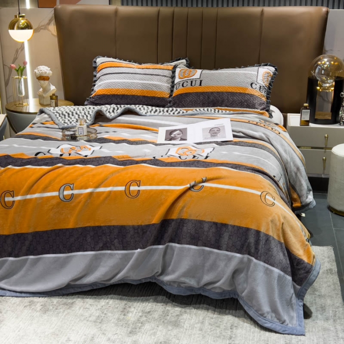 91家纺网 家纺一手货源 找家纺 羋多 2023新款A版牛奶绒+B版阳离子提花双层复合毯 时尚潮牌