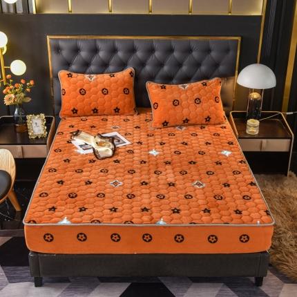 91家纺网 家纺一手货源 找家纺 情煊 2022新款牛奶绒印花单品夹棉床笠 大牌风范