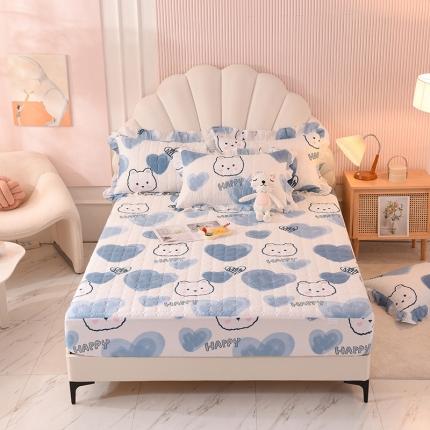 91家纺网 家纺一手货源 找家纺 总甜之梦2025全棉夹棉防滑抗菌床笠定制任何尺寸可接缺角异型