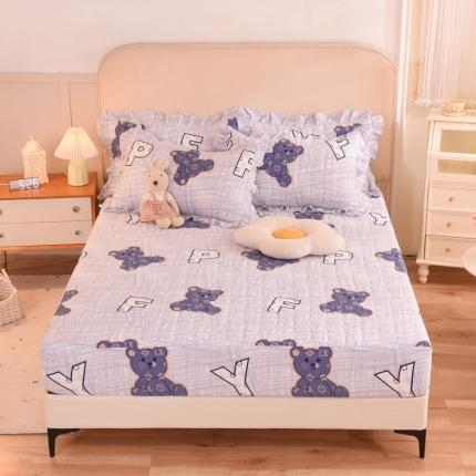 甜之梦家纺 2025新款全棉夹棉防滑抗菌床笠 快乐维尼