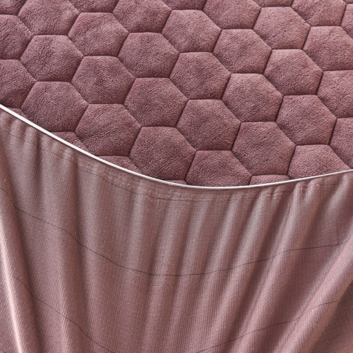 91家纺网 家纺一手货源 找家纺 情煊 2022新款牛奶绒印花单品夹棉床笠 纯紫