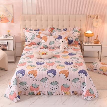 91家纺网 家纺一手货源 找家纺 总）甜之梦 2025全棉夹棉防滑抗菌花边款床盖可定制任何尺寸