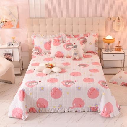 91家纺网 家纺一手货源 找家纺 总）甜之梦 2025全棉夹棉防滑抗菌花边款床盖可定制任何尺寸