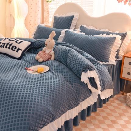 91家纺网 家纺一手货源 找家纺 （总）梦之岛 2022新款韩版牛奶绒水晶绒剪花四件套