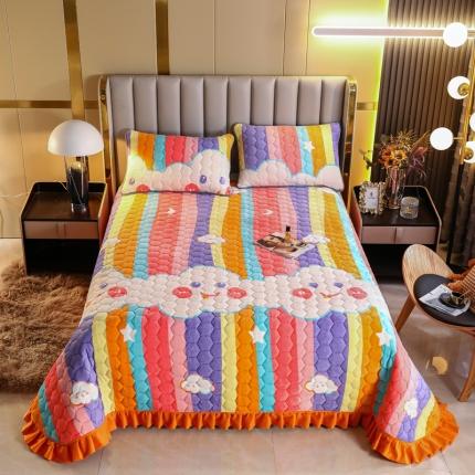 91家纺网 家纺一手货源 找家纺 （总）情煊家纺 2022新款牛奶绒夹棉床盖印花单品