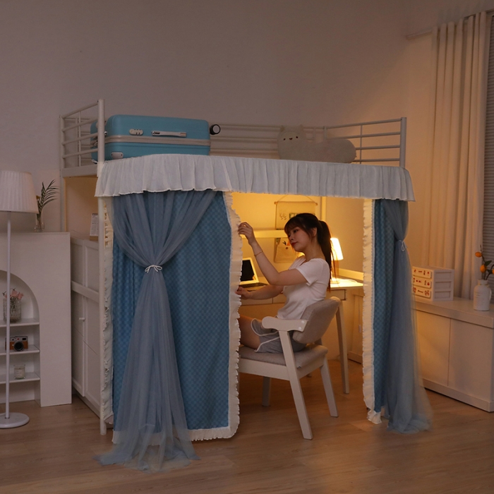 91家纺网 家纺一手货源 找家纺 迪凡保罗 2022新款C19铝合金导轨学生桌帘 阳光深蓝