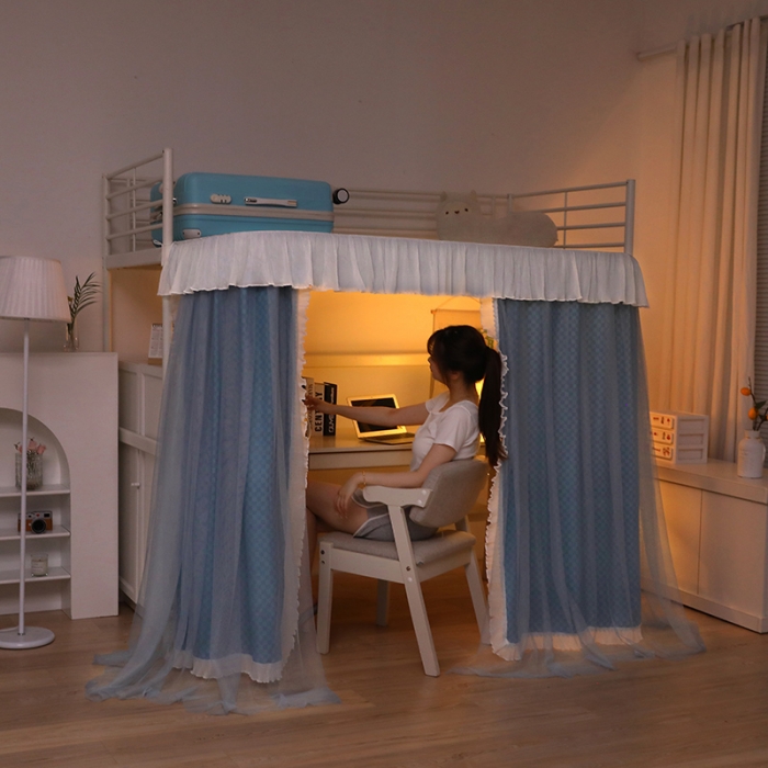 91家纺网 家纺一手货源 找家纺 迪凡保罗 2022新款C19铝合金导轨学生桌帘 阳光深蓝