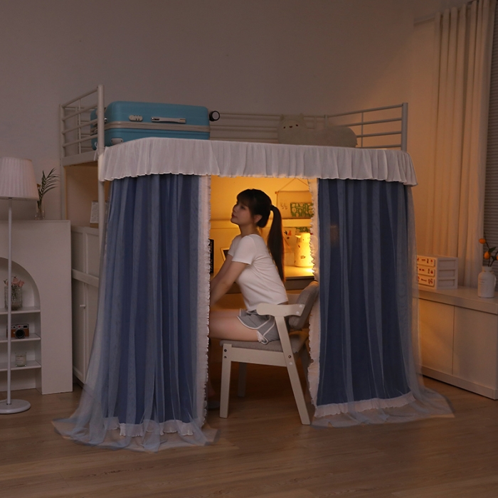 91家纺网 家纺一手货源 找家纺 迪凡保罗 2022新款C19铝合金导轨学生桌帘 阳光藏青