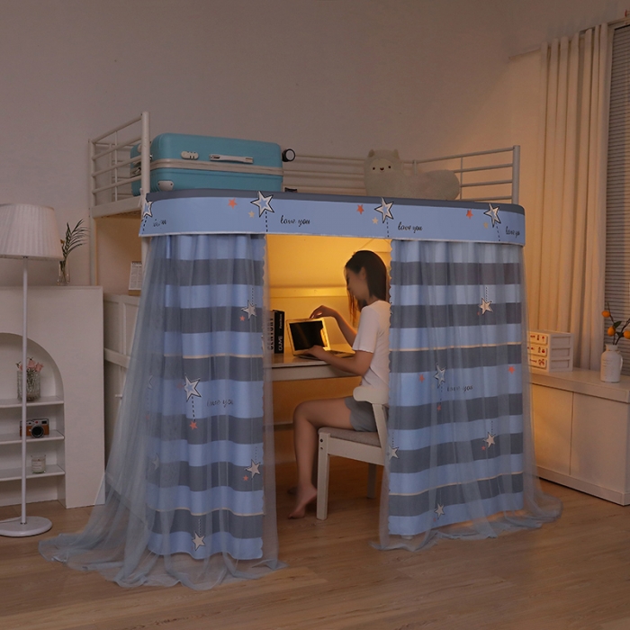 91家纺网 家纺一手货源 找家纺 迪凡保罗 2022新款C20铝合金导轨学生桌帘 魔法之旅 兰