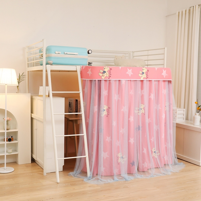 91家纺网 家纺一手货源 找家纺 迪凡保罗 2022新款C20铝合金导轨学生桌帘 星光熊 粉