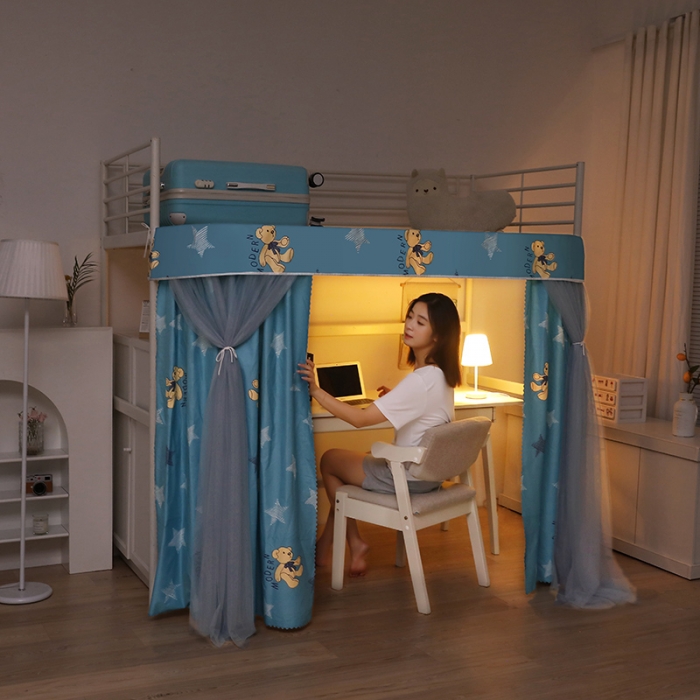 91家纺网 家纺一手货源 找家纺 迪凡保罗 2022新款C20铝合金导轨学生桌帘 星光熊 兰