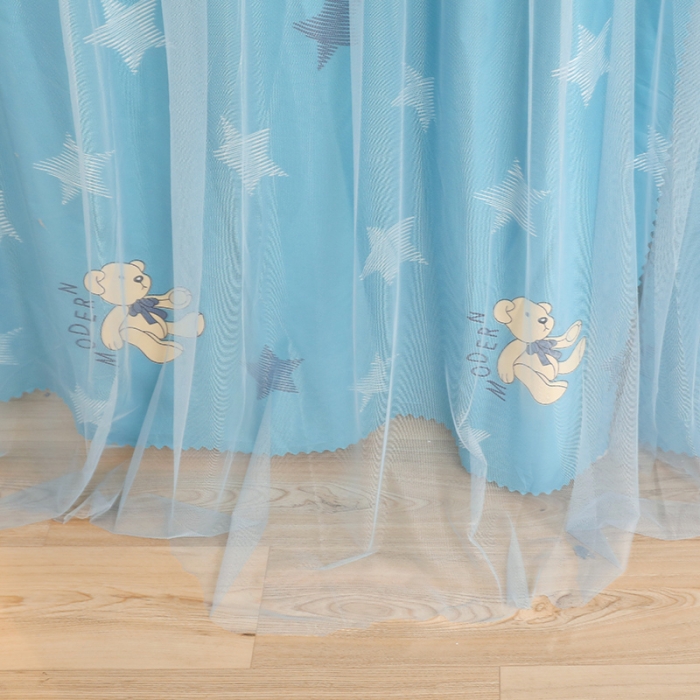 91家纺网 家纺一手货源 找家纺 迪凡保罗 2022新款C20铝合金导轨学生桌帘 星光熊 兰