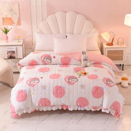 甜之梦 2025新款全棉印花夹棉抗菌被套 初恋蜜桃