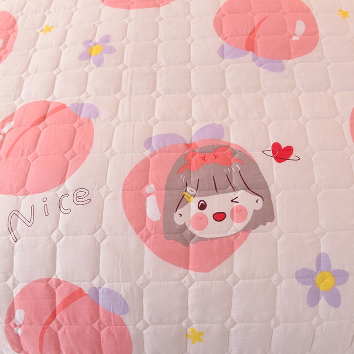 91家纺网 家纺一手货源 找家纺 甜之梦 2025新款全棉印花夹棉抗菌被套 初恋蜜桃