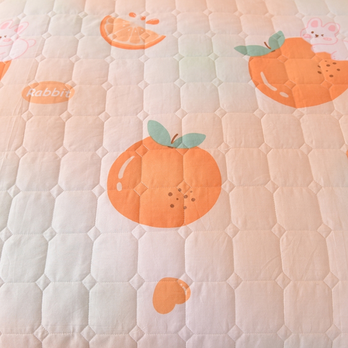 91家纺网 家纺一手货源 找家纺 甜之梦 2025新款全棉印花夹棉抗菌被套 甜橙小兔