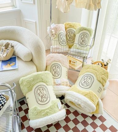 总呗旺鹿2022A类双面塔芙绒羊羔绒毛毯办公室午睡盖毯子直播