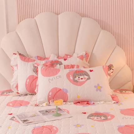 甜之梦 2025新款全棉印花夹棉抗菌枕套 初恋蜜桃