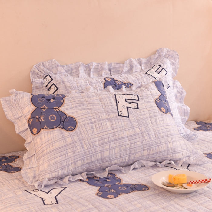 91家纺网 家纺一手货源 找家纺 甜之梦 2025新款全棉印花夹棉抗菌枕套 快乐维尼