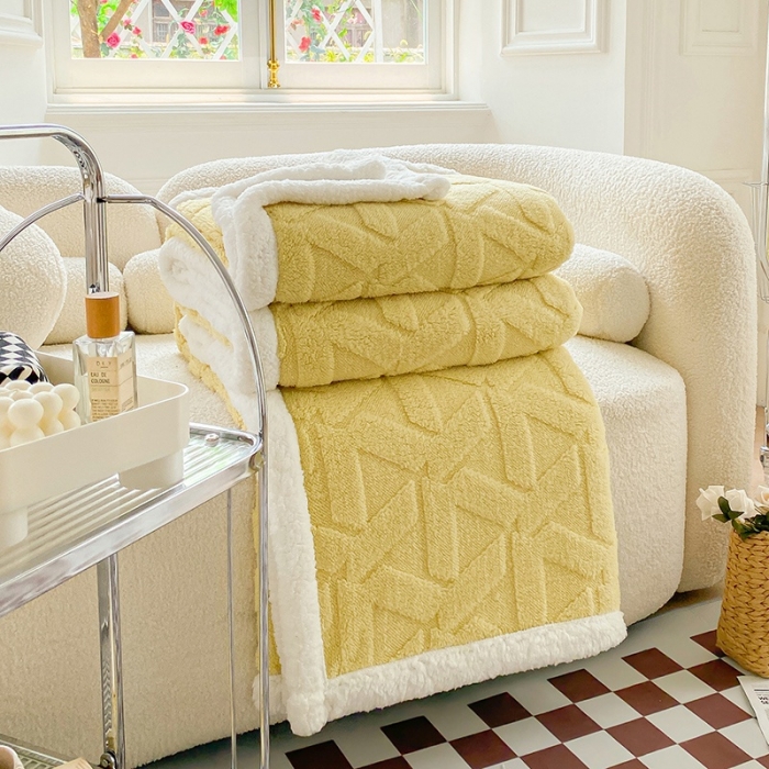 91家纺网 家纺一手货源 找家纺 总呗旺鹿2022A类双面塔芙绒羊羔绒毛毯办公室午睡盖毯子直播