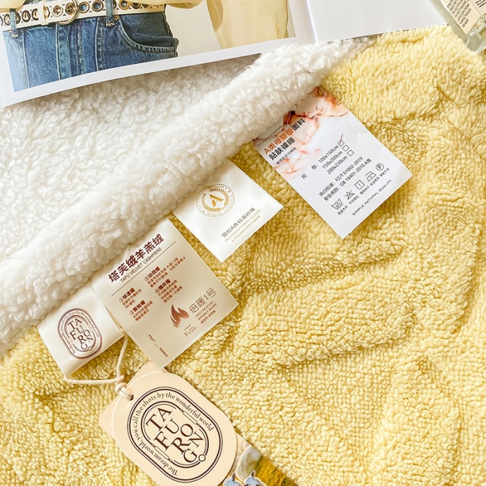 91家纺网 家纺一手货源 找家纺 总呗旺鹿2022A类双面塔芙绒羊羔绒毛毯办公室午睡盖毯子直播