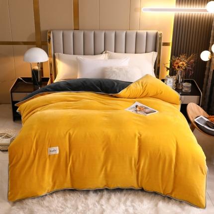 91家纺网 家纺一手货源 找家纺 （总）情煊家纺 2023新款220克纯色牛奶绒单被套定制248*248