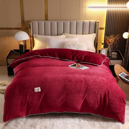 91家纺网 家纺一手货源 找家纺 （总）情煊家纺 2023新款220克纯色牛奶绒单被套定制248*248