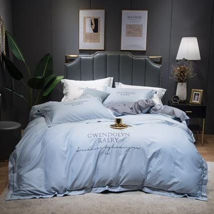 91家纺网 家纺一手货源 找家纺 （总）印季 2023新款全棉字母绣花四件套