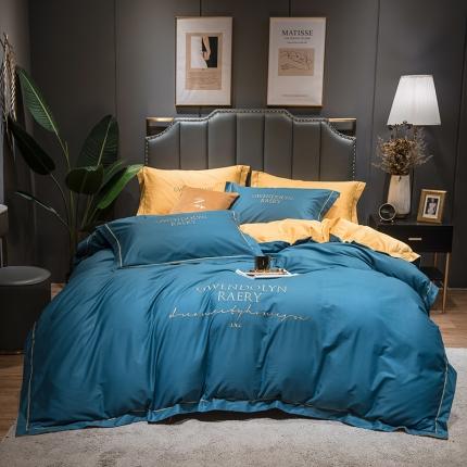 91家纺网 家纺一手货源 找家纺 （总）印季 2023新款全棉字母绣花四件套