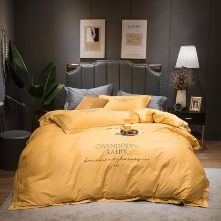 91家纺网 家纺一手货源 找家纺 （总）印季 2023新款全棉字母绣花四件套