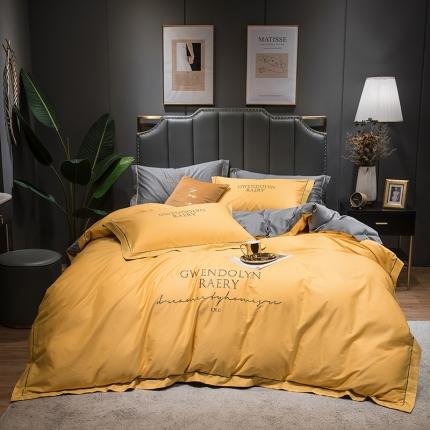 91家纺网 家纺一手货源 找家纺 （总）印季 2023新款全棉字母绣花四件套