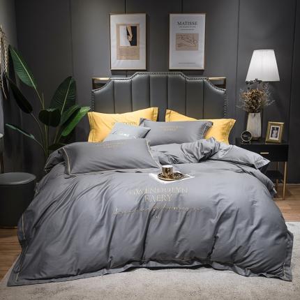 91家纺网 家纺一手货源 找家纺 （总）印季 2023新款全棉字母绣花四件套