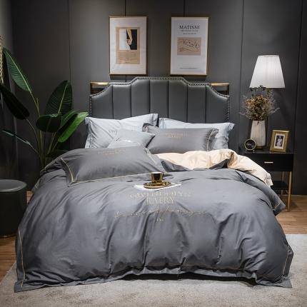 91家纺网 家纺一手货源 找家纺 （总）印季 2023新款全棉字母绣花四件套