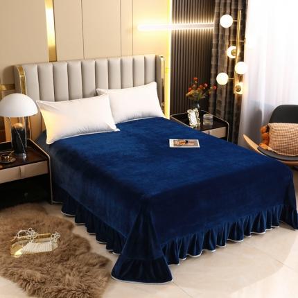 91家纺网 家纺一手货源 找家纺 （总）2023新款230克纯色牛奶绒单床单床裙款（可定制尺寸）