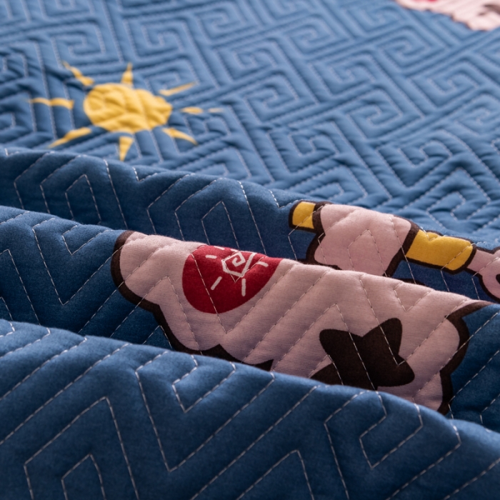 91家纺网 家纺一手货源 找家纺 新款磨毛夹棉花边双人长枕套 笨蛋熊