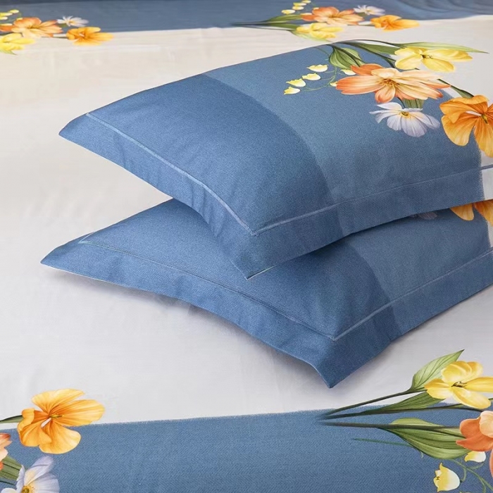 91家纺网 家纺一手货源 找家纺 金纱玉纺2022新款全棉生态大版磨毛四件套 秋暮庭-兰